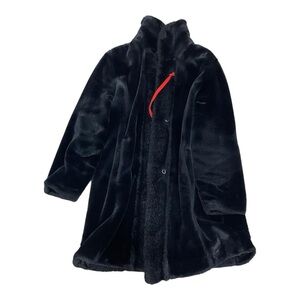 Men’s Faux Fur Coat with Red Accent